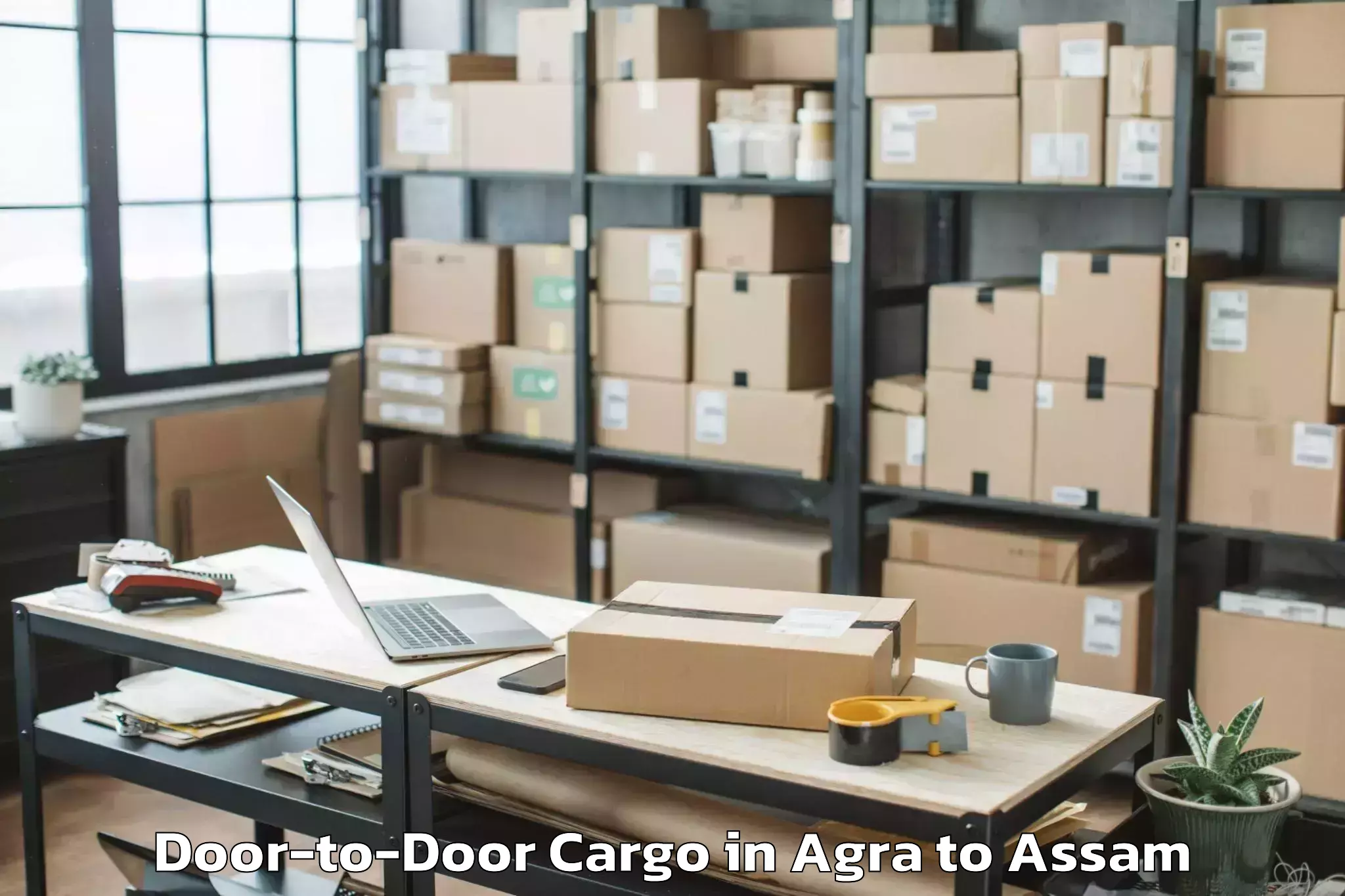 Leading Agra to Jorhat West Door To Door Cargo Provider